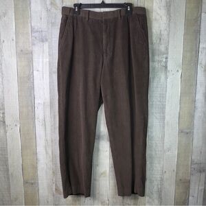Pegasus Size 36x29 Brown Corduroy Dress Pants Front Pockets 1 Button Back Pocket